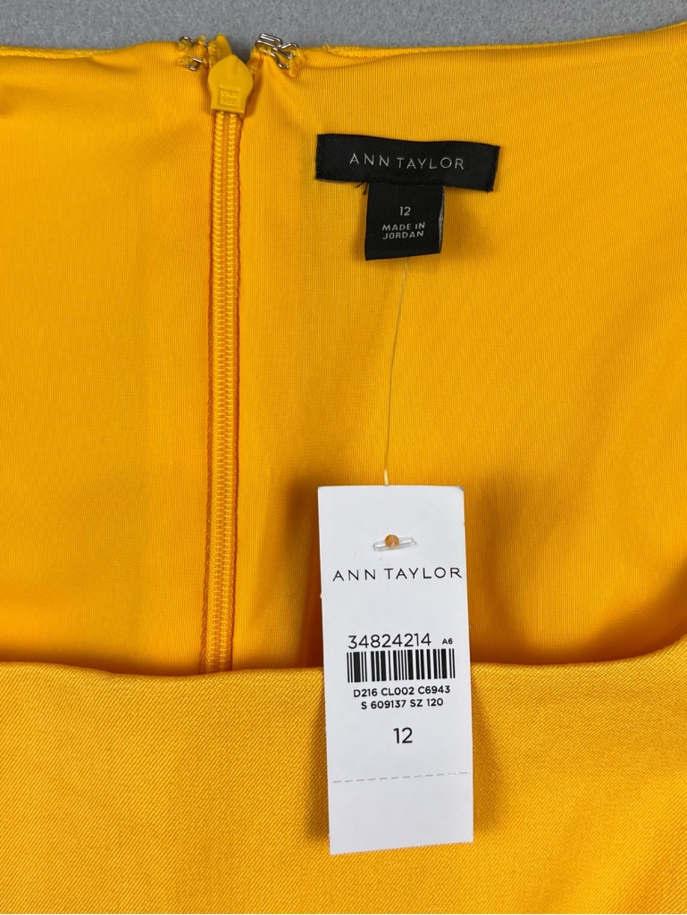 Ann Taylor Yellow Square-Neck Midi Sheath Dress - Picture 2 of 6